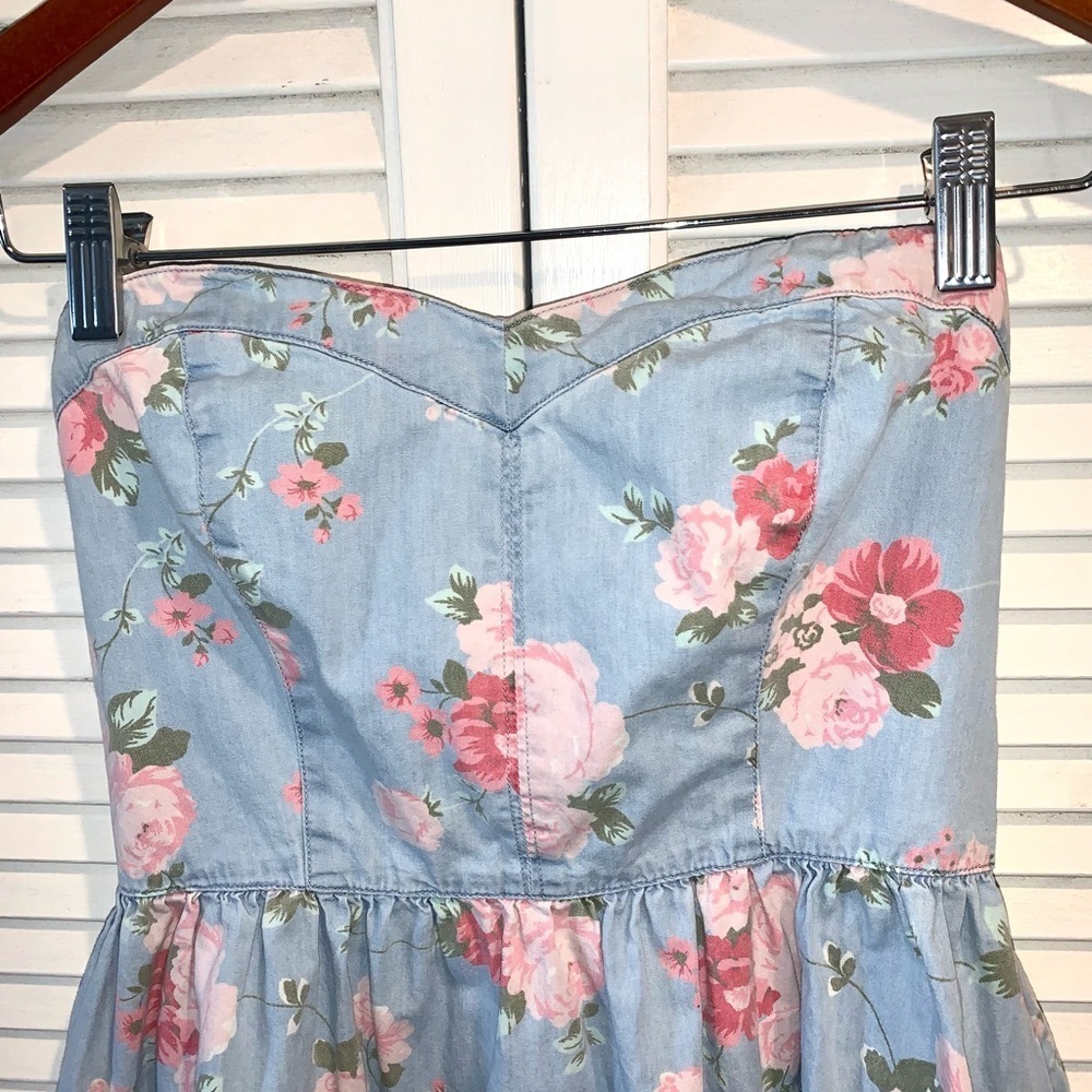 Vintage Floral Strapless Dress medium - Picture 5 of 8
